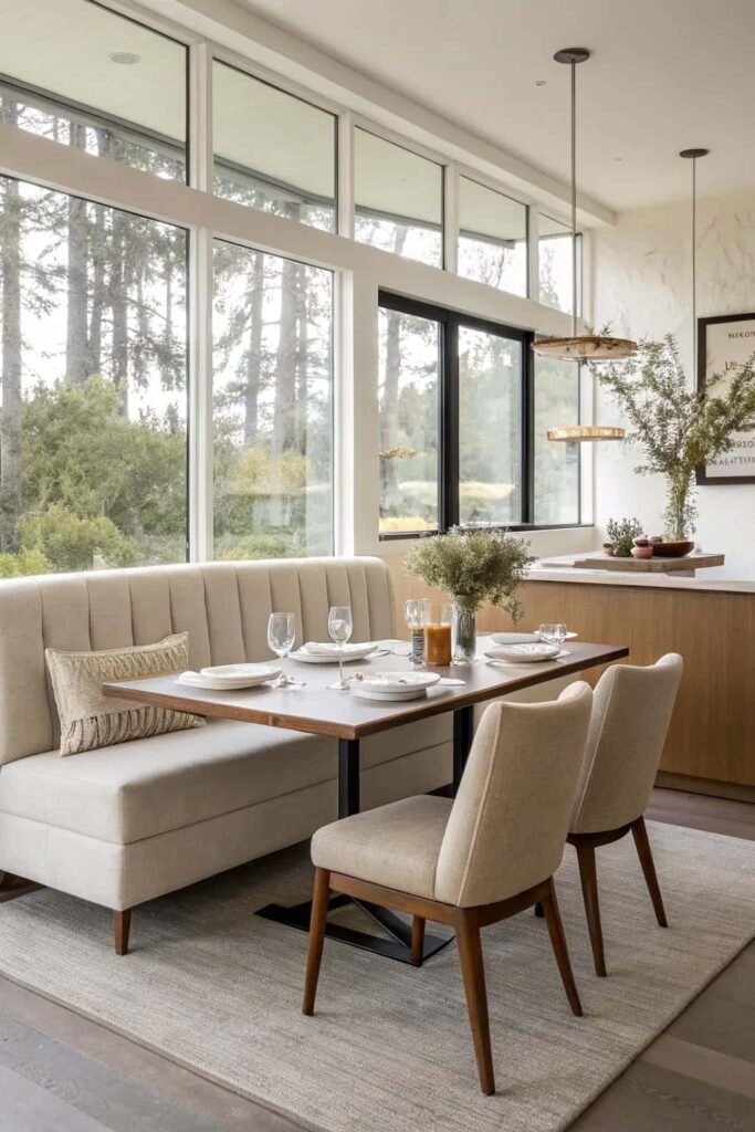 dining banquette and table
