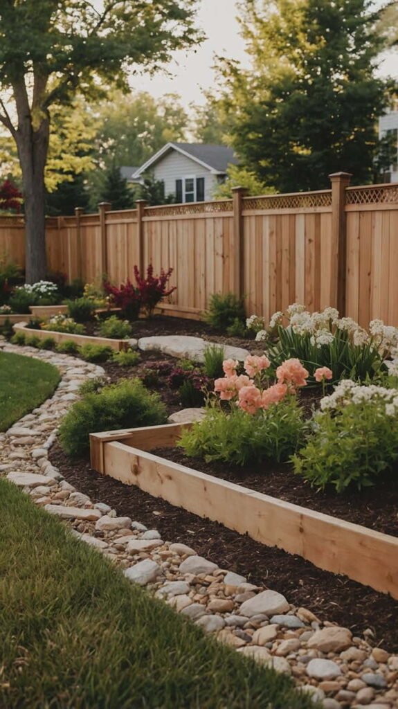 backyard landscaping ideas along fence