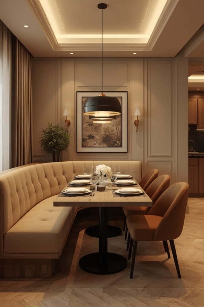 curved dining banquette