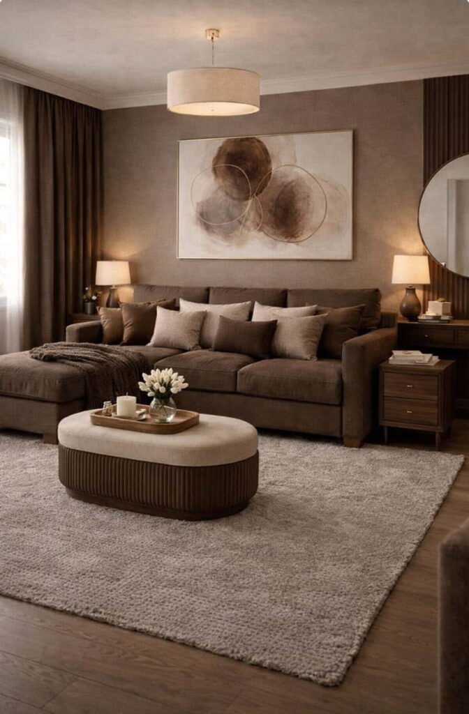 living room ideas brown
