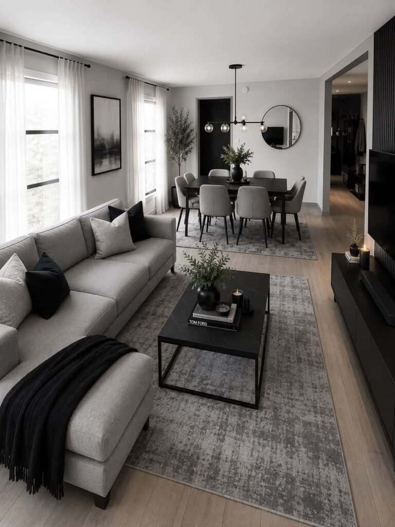 living room ideas black and grey
