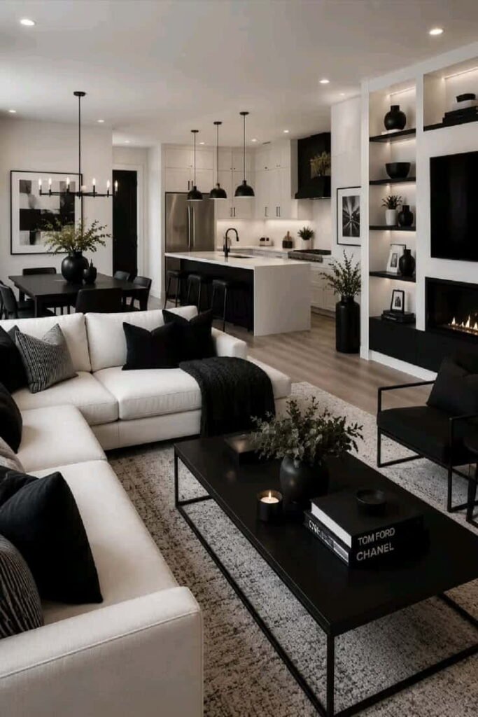 living room ideas black and white