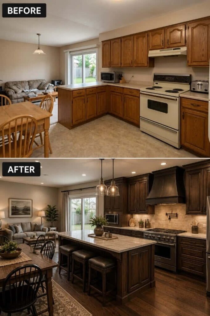 kitchen renovation before and after