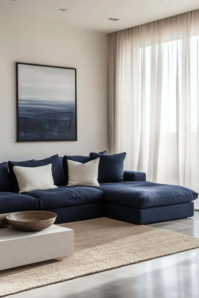 blue sofa living room ideas