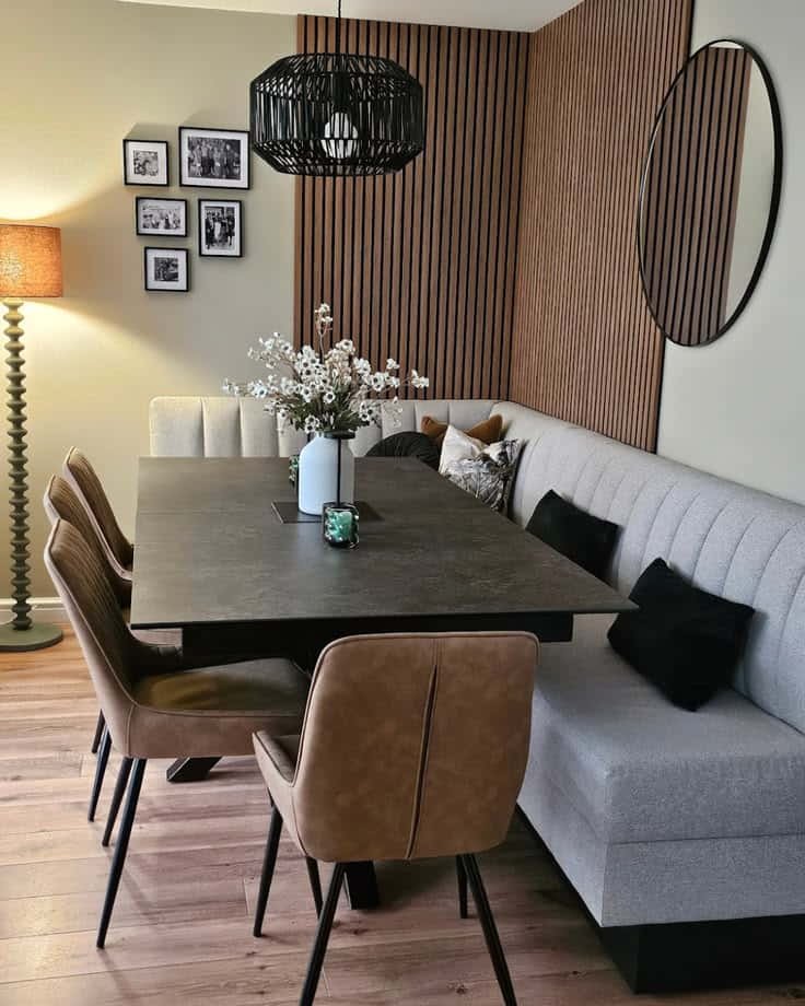 upholstered dining banquette