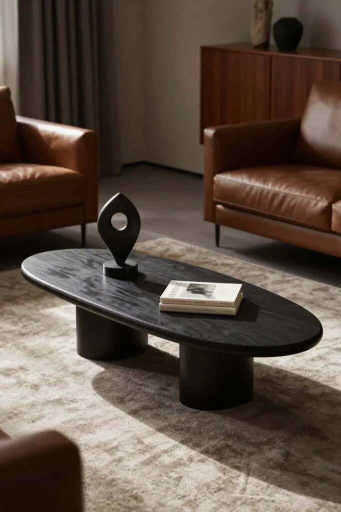 black unique coffee table