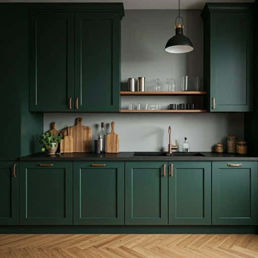 dark green kitchen cabinets ideas