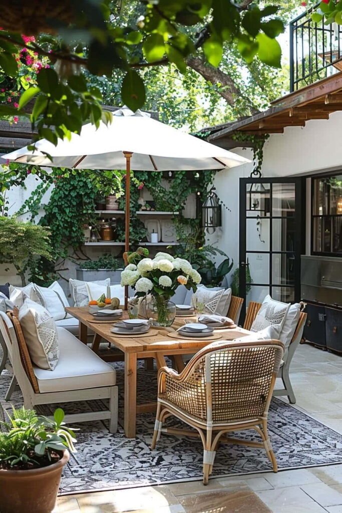 outdoor dining banquette