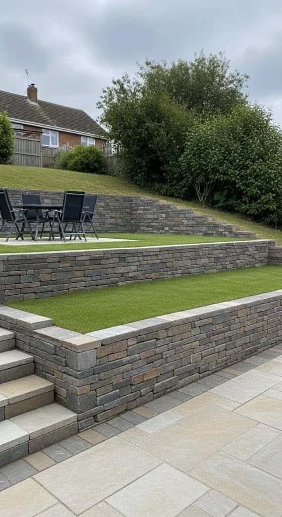 sloped backyard landscaping ideas pictures