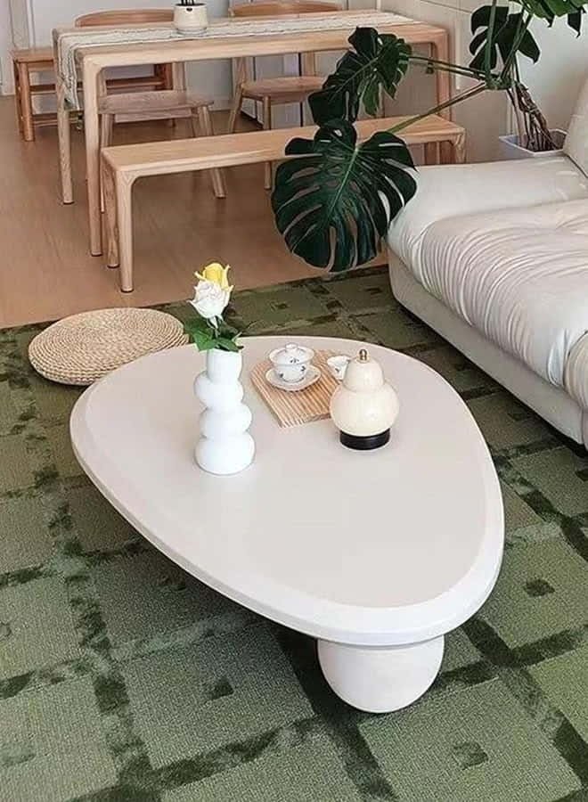 white unique coffee table
