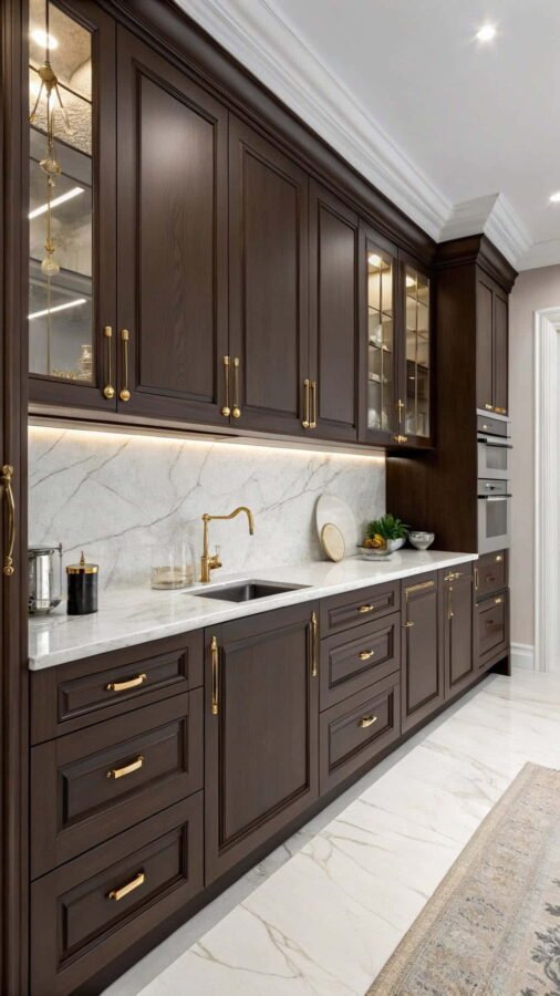 brown kitchen cabinets ideas