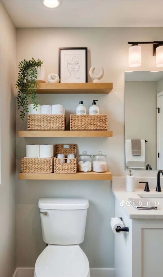 bathroom decor ideas above toilet
