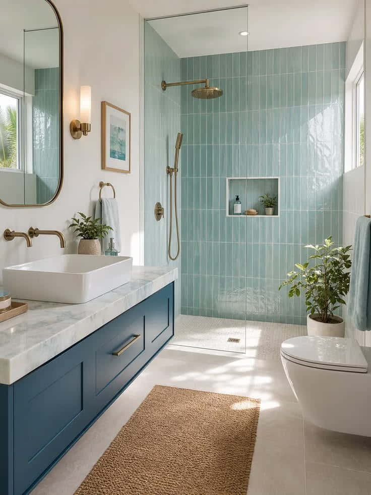 bathroom tile ideas for beach house