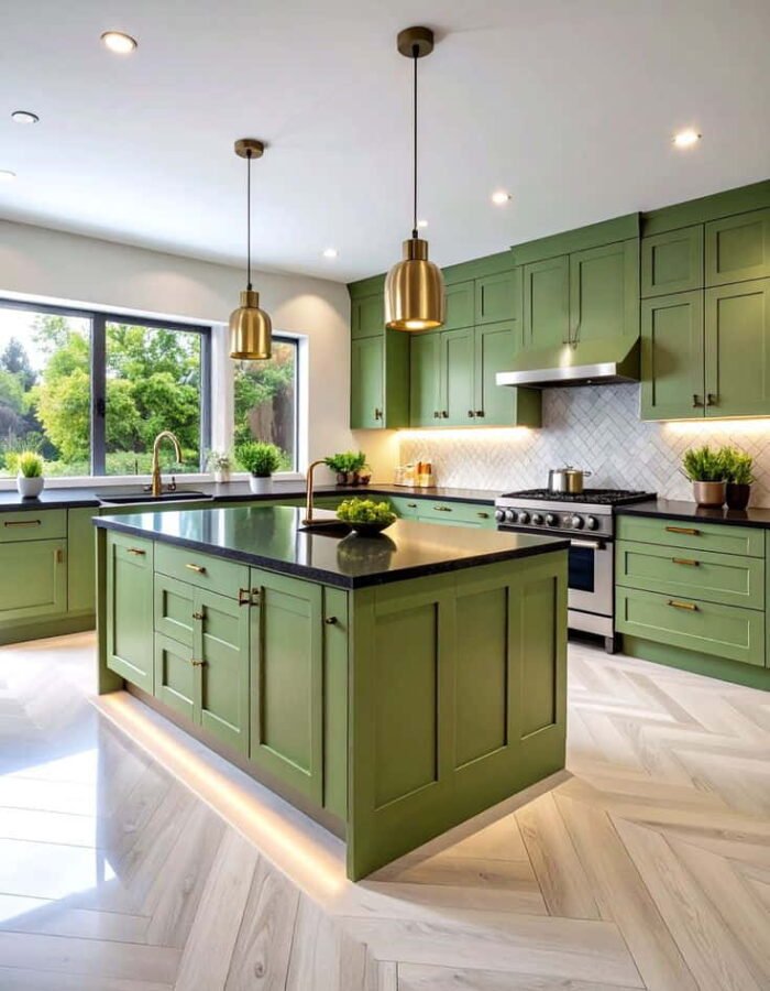 green kitchen cabinets ideas
