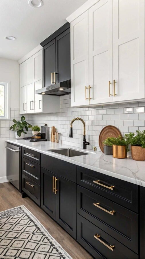 black and white kitchen cabinets ideas