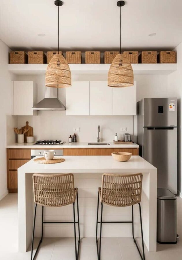 baskets above kitchen cabinets ideas