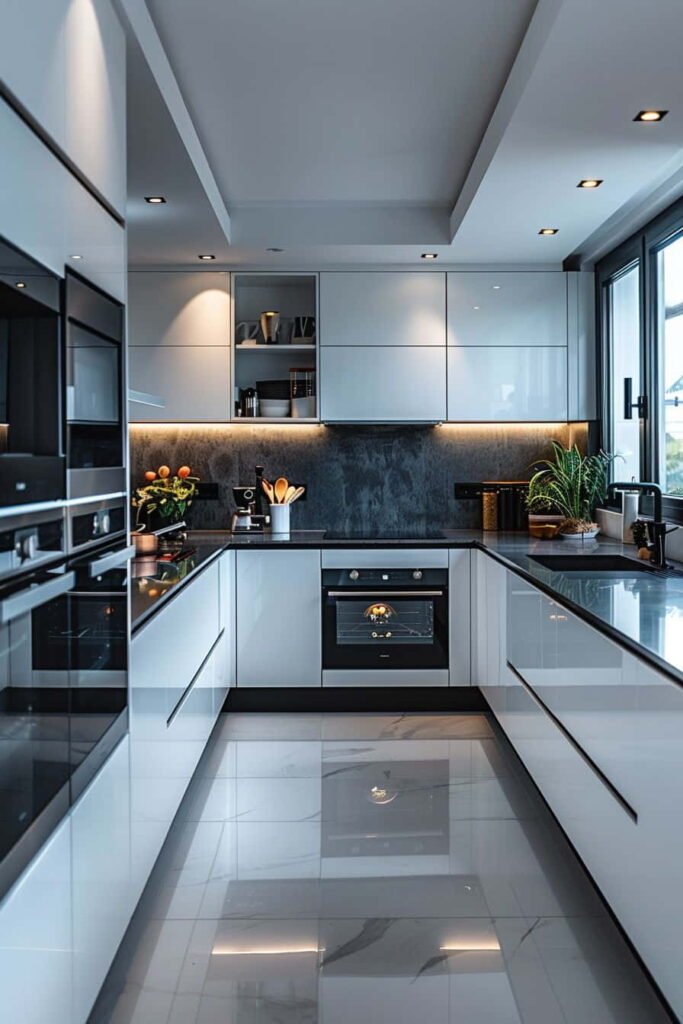 kitchen design ideas black and white