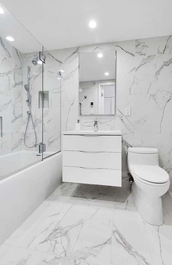 all white bathroom tile ideas