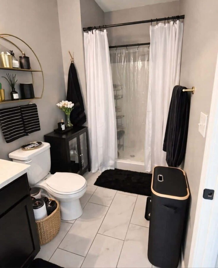 bathroom decor ideas black and white