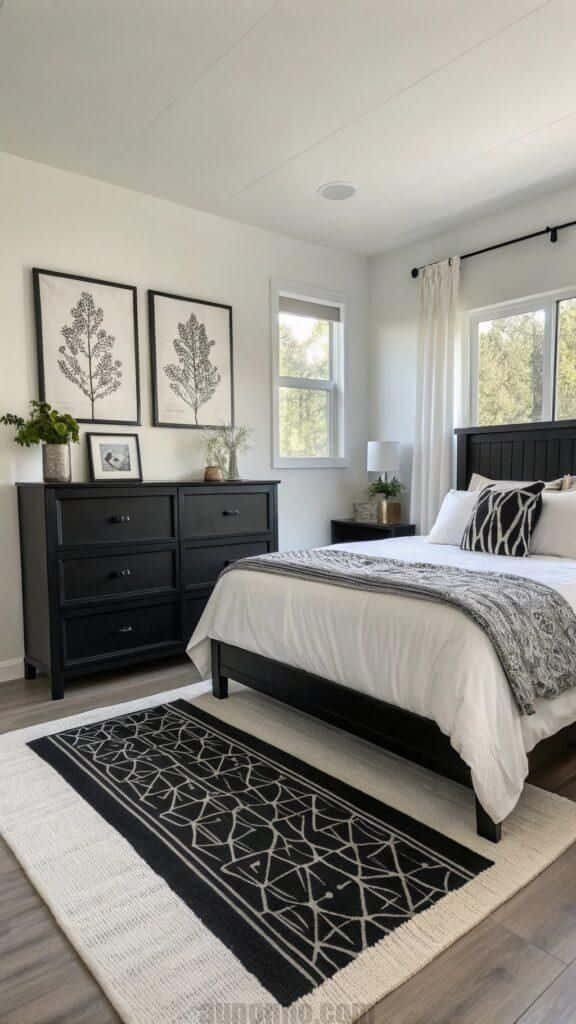 bedroom decor ideas black and white