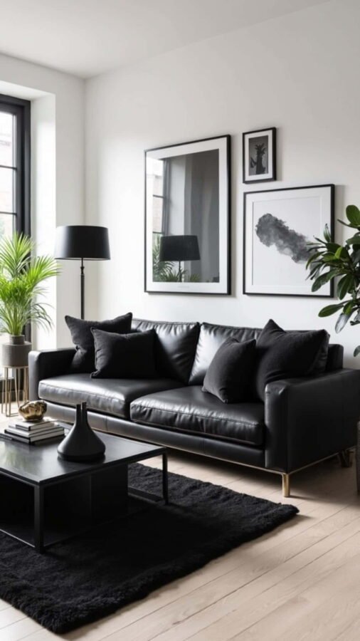 living room decor ideas black couch