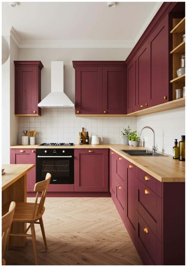 burgundy kitchen cabinets ideas