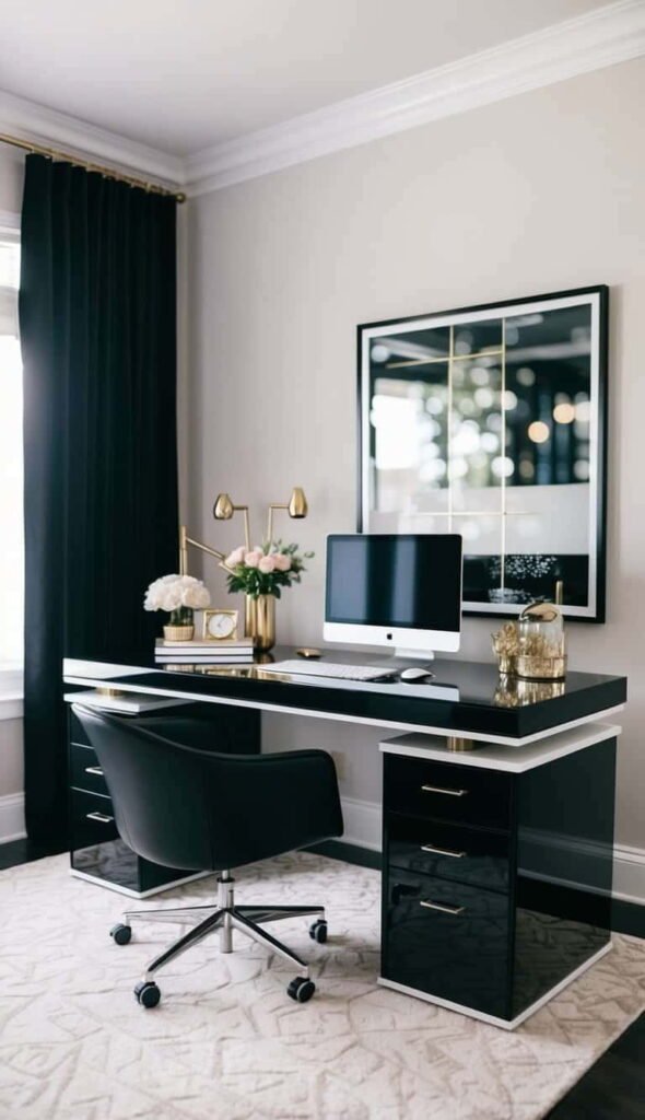 home office ideas black
