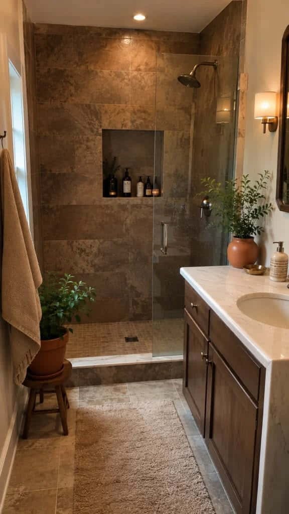 bathroom tile ideas brown
