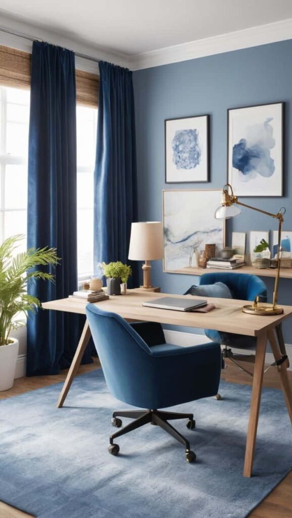 home office ideas blue