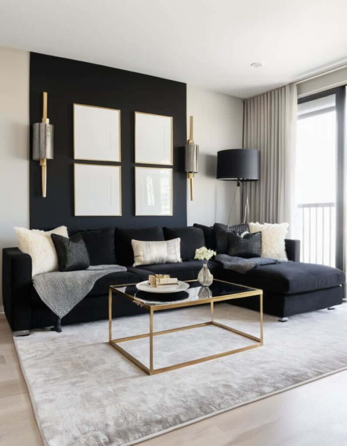 living room decor ideas black couch
