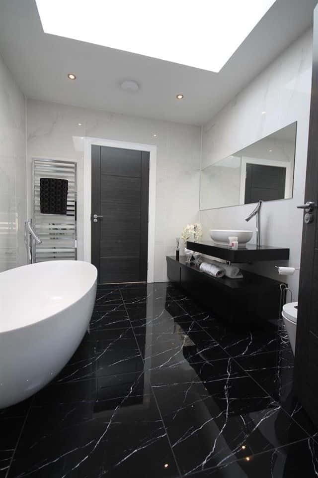 bathroom tile ideas black floor
