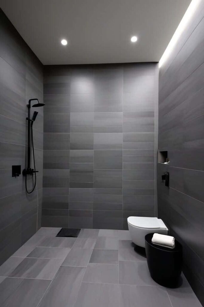 bathroom tile ideas black and grey