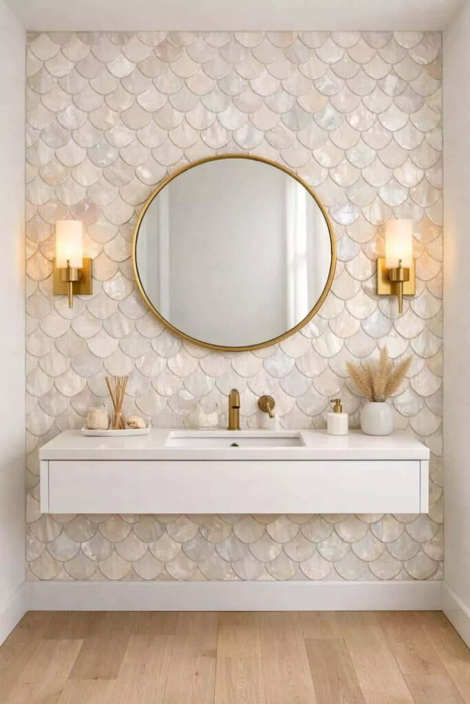 bathroom tile ideas behind sink