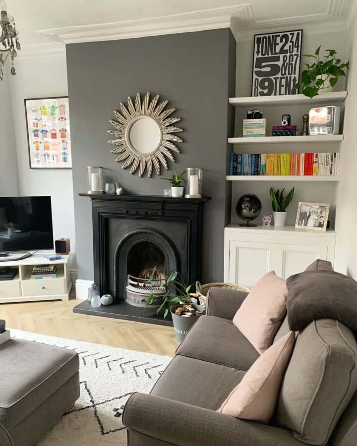 small living room ideas with chimney breast