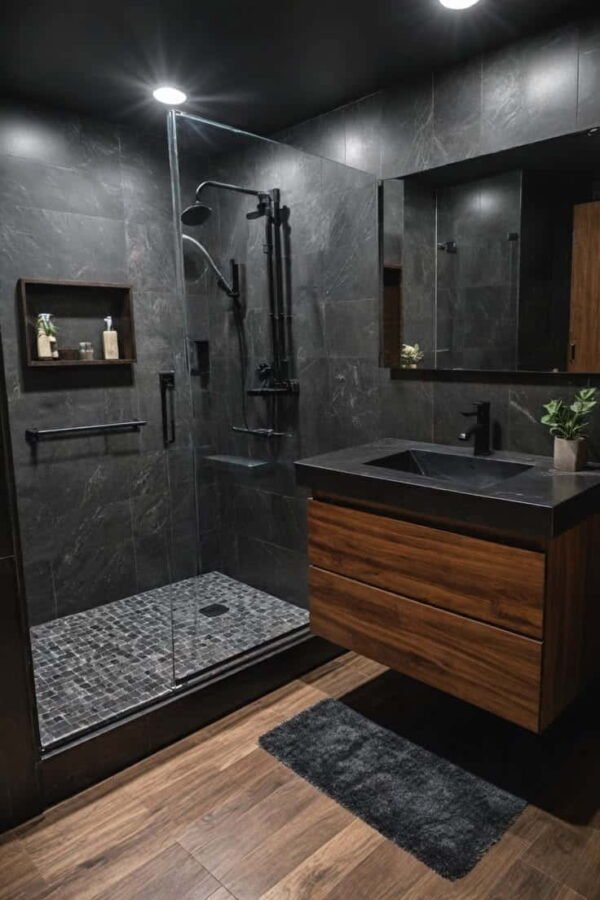 black bathroom decor ideas